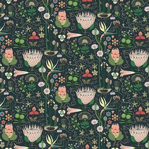 Flowering Plants - a CS&Co wallpaper by the artist Joh Del of hand drawn flowering plants native to South Africa
