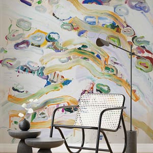Glory Days - a wallpaper by CS&Co Artist Jozelle McLea of abstract painted colourful shapes